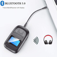 Revolutionary Wireless Audio Hub, Bluetooth 5.0 Transmitter Receiver for TV, 3 in 1 Wireless Adapter with LCD Screen Display, Dual Pairing for