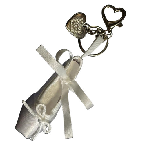 Draagbare balletschoen sleutelhanger charme hanger-Wit