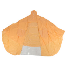 Elektrischer Batterie-Radfahrer Regenjacke Orange PVC Vollkörper wiederverwendbarer Poncho mit Spiegelabdeckung