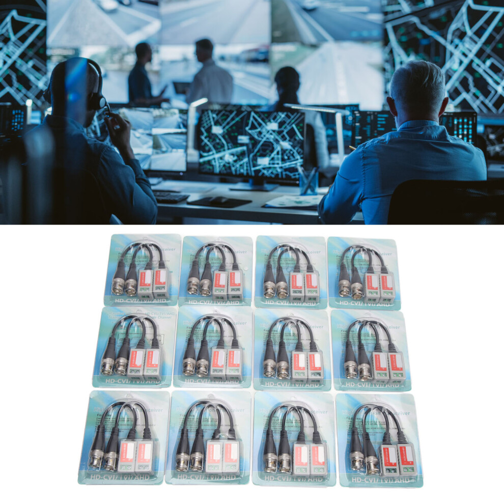 24Pcs Video Balun Connectors For Hd Surveillance, Reliable Transmitter 5011369166776