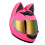 Accessorio casco: Casco integrale con orecchie da gatto, taglia M, visiera rosa-oro 1