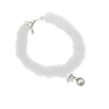 Pluche sleutelbeenketting korte ketting flexibele sieraden-Wit