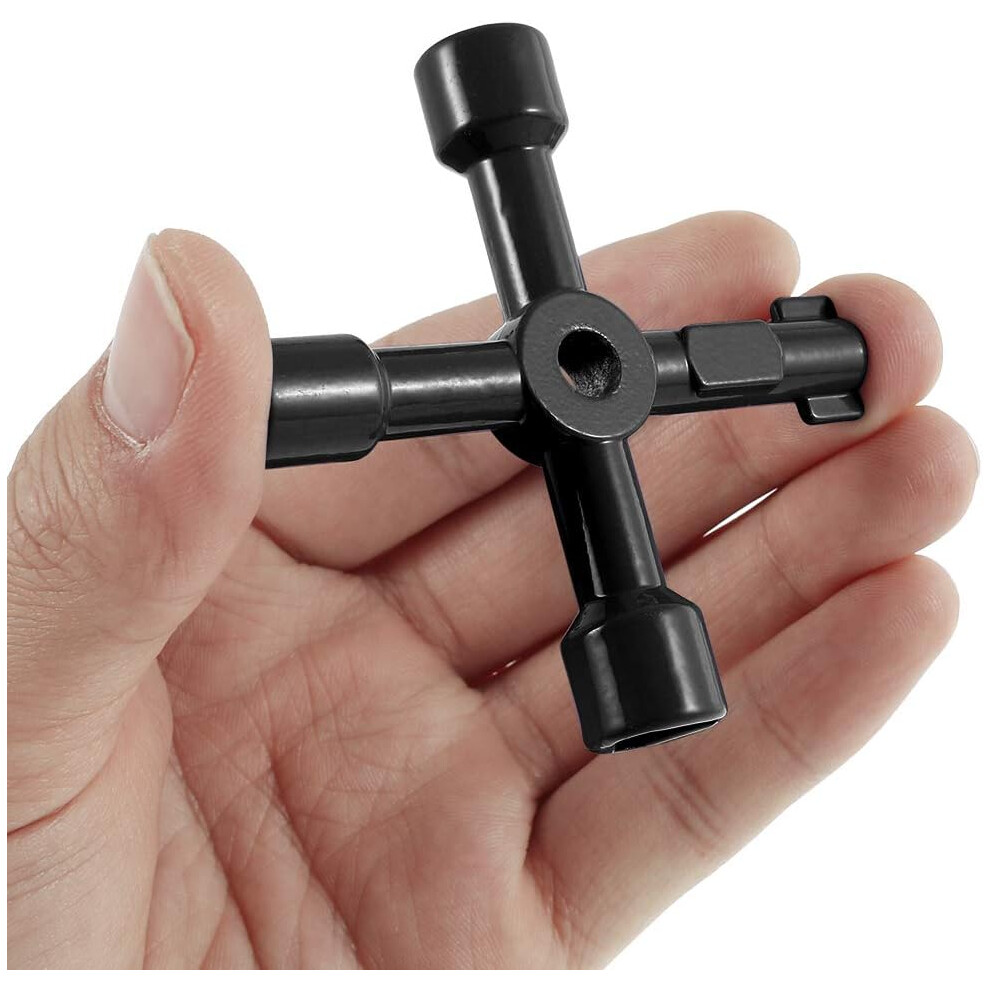 Compact Universal Cross Key, Multi Functional Zinc Alloy Opening Key For Shut-Off Systems Control Cabinets, Wide Application For Electricity Water 9169997992048
