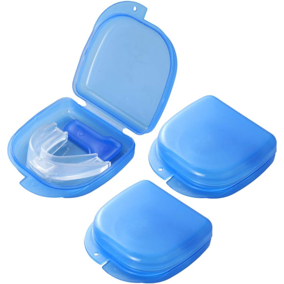 Retainer Case, Bpa-Free Ventilated Container for Retainers, Mouth Guards, and Dentures, Easy to Carry EVA Material for Safekeeping (Triple Pack)