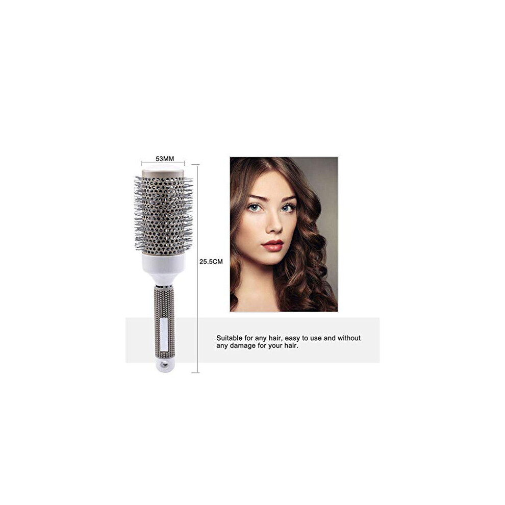 Round Hair Brush, Professional Blow Drying Ceramic Coated Detangler Brush For Enhances Hair Resilience And Flexible Nylon Teeth Comfort, Hollowed-Out