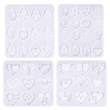 Ensemble de 4 moules Ă pendentif en Silicone, boucles d'oreilles