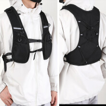 Gilet da corsa traspirante, zaino leggero per sport all'aria aperta, sacca idrica regolabile con tasche, alta visibilità e sicurezza.