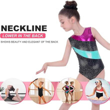 Body a maniche lunghe da ragazza per danza, struttura robusta, comoda e traspirante con tecnologia ad asciugatura rapida, body da ginnastica per