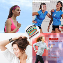 6dílná sportovní čelenka pro chlapce, protiskluzové elastické sportovní čelenky, vícebarevné tenké čelenky, sportovní fitness čelenky