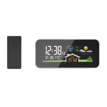 Stazione Meteorologica Wireless Orologio Sveglia In Legno Termometro Digitale Umidità Temperatura Sensore Wireless Orologio da Casa