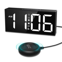 Reloj Despertador Vibratorio con Pantalla LED  de 7,5 Pulgadas, Reloj Despertador Ruidoso con Agitador Cama para Personas con Problemas Audición
