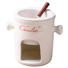 Fondue-Becher Keramik-Schokoladen-Schmelzfondue-Topf Schokoladen-Fondue-Becher Snack-Süßigkeiten-Schokoladen-Schmelztopf Weiß