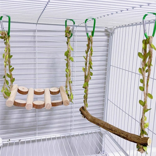 Bird Cage Swing Landscaping Props  Swing Toy Climbing Interactive Ladder Anti-Chewing Ring 1