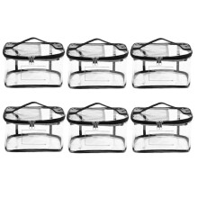 6-Pack Transparante Speelgoed Opbergzak met Naamlabel en Handleiding, Waterdichte Transparante PVC Speelgoed Opbergdoos voor Stenen