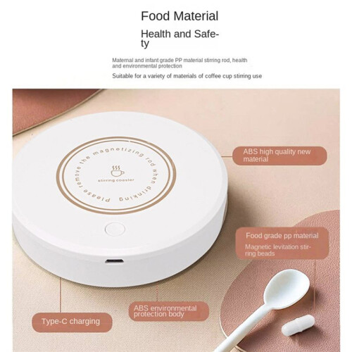 Compact Magnetic Stirrer,  Automatic Beverage Mixer, USB-C Rechargeable, Suitable for Glass & Ceramic Cups 2