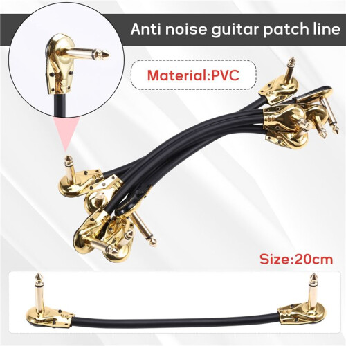 Gitarr  Effect Device Ansluter Tråd Dubbelt Flat  Anaerobic Audio  Pedal Instrument Jack Plug 20CM 1