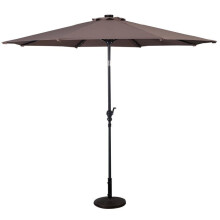 Parasole inclinabile - HELLOSHOP26 - 300 cm - 24 luci LED - Angolo regolabile - Marrone