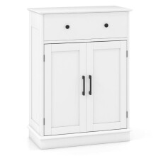 Mobile da bagno - HELLOSHOP26 - Mobile basso - 56 x 30 x 80 cm - Grande spazio di stoccaggio - MDF bianco