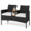 Canapé de jardin - HELLOSHOP26 - 2 places - Noir - Table intégrée - Confort optimal 1
