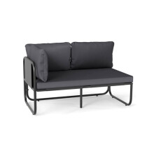 Sofá 2 lugares - HELLOSHOP26 - Pátio - Resistente às intempéries - Conforto ideal - Preto