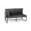 Divano 2 posti - HELLOSHOP26 - Patio - Resistente alle intemperie - Comfort ottimale - Nero 1