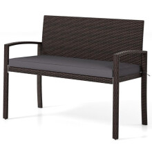 Sofá de exterior - HELLOSHOP26 - 56x110 cm - 2 pessoas - Rattan PE - Almofadas suaves
