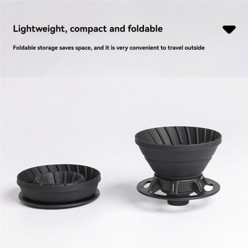 Silicone Foldable Coffee Dripper Reusable with Holder Coffee Filter Cup Space-Saving Foldable Coffee Funnel Outdoor,A 2