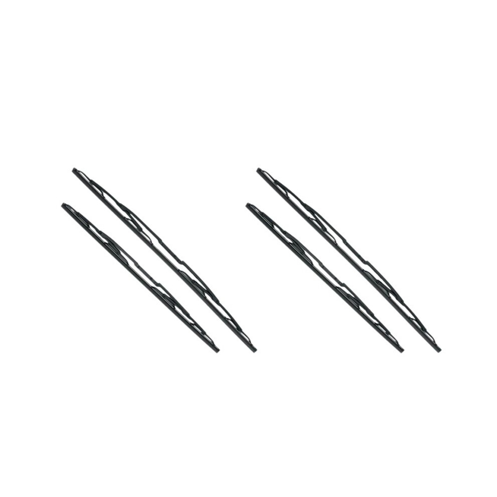 4X Car 26Inch + 22Inch Wiper Blades Combo Silicone Rubber Boneless Windscreen Windshield Wipers For E39 95-03 Black 6033242334309