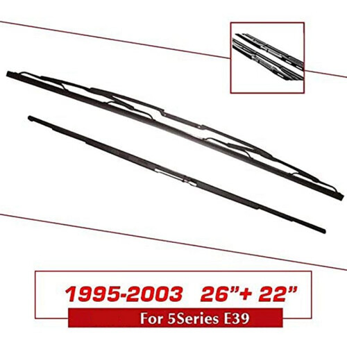 3X Carro 26 Polegadas + 22 Polegadas Lâminas de Limpador Combinadas de Borracha de Silicone Sem Osso Limpadores de Pára-Brisa para  5 Series E39 2