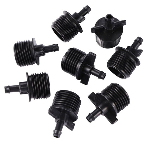 Single Hook 4 Points External Thread Black Connector Garden Irrigation Internal Thread Interface Sprinkler Connector