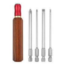 Detachable and Replaceable Home Screwdriver Set Quick Change Wood Handle Hardware Tool Screwdriver -Shaped Set