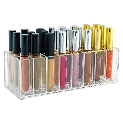 24-Grid Lipstick Storage Box Lip Gloss Container Nail Polish Storage Box Makeup Rack Cosmetics Display Stand 1