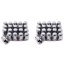 40 Stks 14X1.5 Wielmoeren-19mm Wielmoer 1.38 Inch Tall 3/4 Inch Hex Chrome Wielmoeren, voor 1999-2021 Chevy Silverado 1500