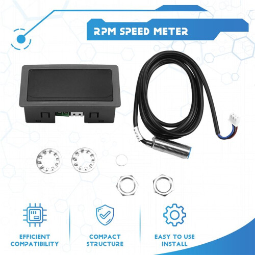 4 Digital LED Display Tachometer RPM Speed Meter High Precision Tachometer with Hall Proximity  Sensor NPN 1