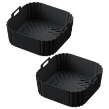 2 Stuks Siliconen Airfryer Liners voor  Airfryer Pro XL AF141 AF140 AF181 Vierkante Airfryer Liners Herbruikbare Mand B