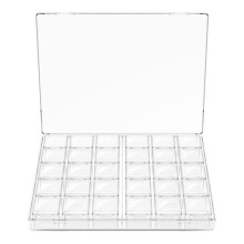 Cajas de Almacenamiento Apilables con 30 Compartimentos y Tapas, Contenedores para Cuentas, Purpurina, Slime, Pintura o Semillas, Transparentes