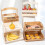 2-Tier Wooden Fruit Basket,Multipurpose Kitchen Storage for Vegetables, Bread,Rustic Vintage Style Food Container White 5