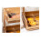 2-Tier Wooden Fruit Basket,Multipurpose Kitchen Storage for Vegetables, Bread,Rustic Vintage Style Food Container White 4