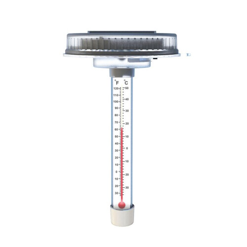 Pooltermometer, Solar Pool Termometer Flytande, LED Simbassängtermometer på Natten, Flytande Isbadstermometer