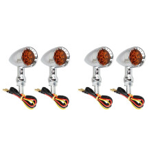 4Pcs Universal Amber Chrome Motorrad LED Blinker Licht Bremse RüCklicht