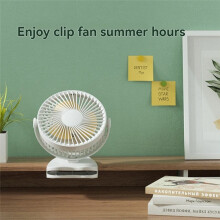 Rechargeable Clip- Tabletop and Hangable Fan 3 Speed 360 Rotating Fan for Travel and Home Use White