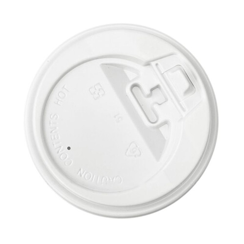 200 Tampas para Copos de Café, Tampas Plásticas Descartáveis de 3,54 Polegadas para Copos de Papel de 10 Oz, 12 Oz, 16 Oz e 20 Oz, Brancas 2