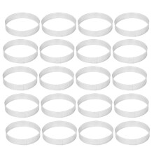 20 Peças 10cm Circular Tart Rings com Furos Aço Inoxidável Pizza Sobremesa DIY Bolo Mousse Molde Cozinha Baking Molde Ferramenta