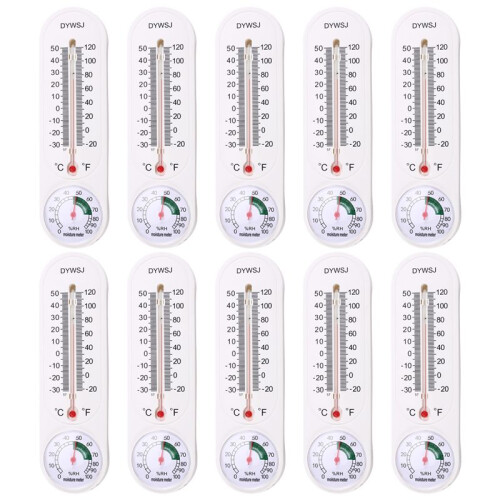 Indoor Thermometer Hygrometer Pointer Wall Vertical Hygrometer Red Water Long White Bar Hanging Thermometer