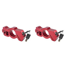 2X Motorslot, Stuurslot met 4 Sleutels, Anti-Diefstal Motorfietsremslot voor Motorfiets ATV-Scooter - Rood