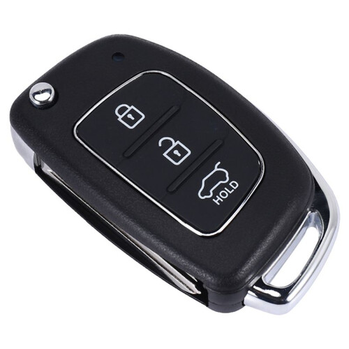 Flip Key Shell fit for  ix45 Santa Fe Remote Key Case Fob 3-Button Black