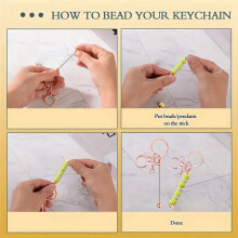 12 Pieces Metal Beadable Keychain Bars Blanks for Beads Pendant Jewelry Charms DIY Crafts Keychains Making Gift