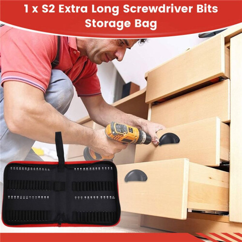 S2 Extra Long Screwdriver Bits Storage Bag Power Tools Slotted  Square Tox Storage Bag 2