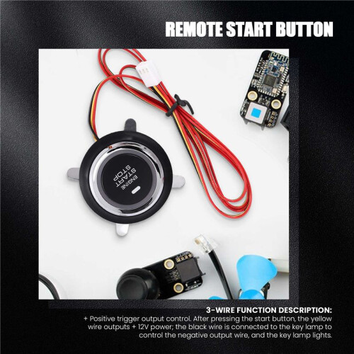 Universal Car Keyless Fjärrkontroll Start/Stopp Entry Tryckknapp Bildel 1