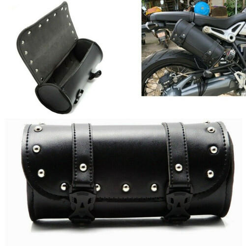Motorcycle Leather Universal Tool Round Roller Saddle Bag fork for Travel Suitcase 2